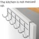 Stainless steel cabinet door back 5 hooks and mount clip hooks kitchen punch-free spatula and spoon storage drain rack