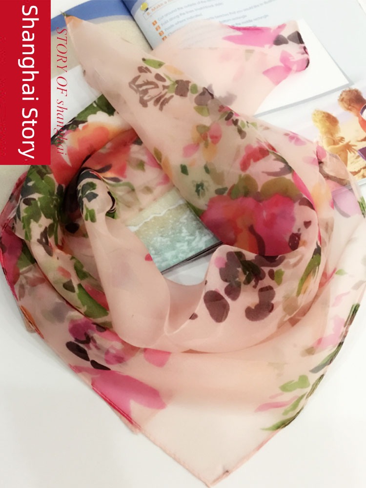 Shanghai Story ma'am mom Neck protection Neckline Silk scarf