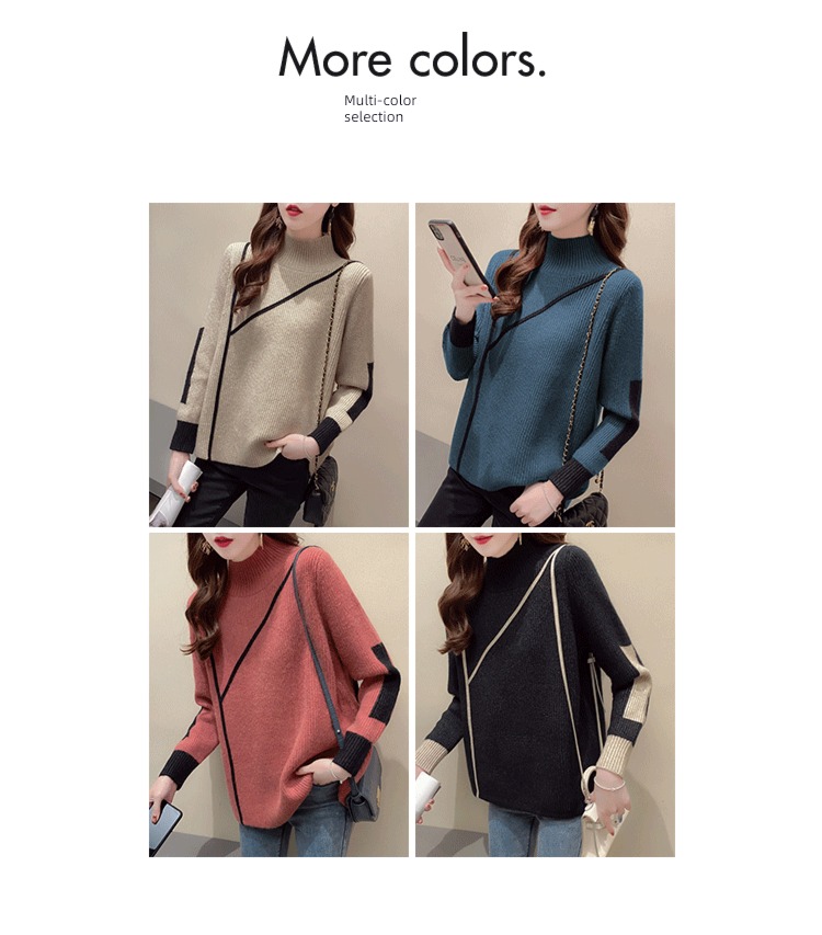 Half high collar ma'am winter easy Wear out Lay a foundation sweater