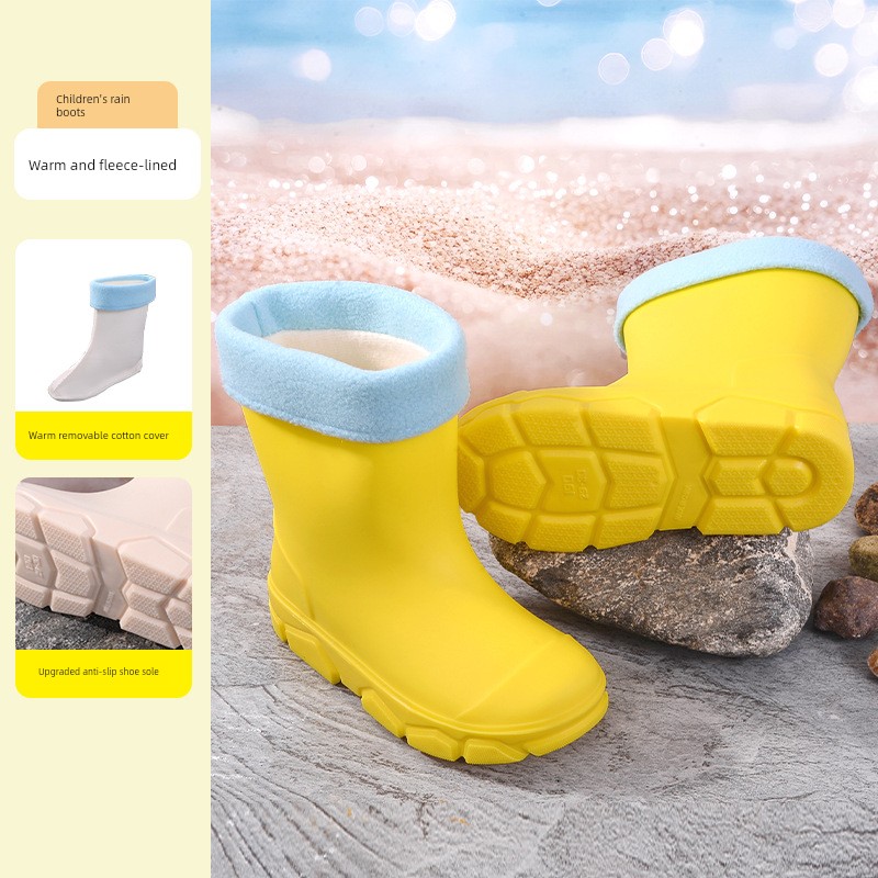 Children's Rain Boots with Drawstring, High-Tube Rain Boots, Long Boots for Older Kids, Over-The-Knee School-Specific Boots for Boys and Girls, Non-Slip — 3