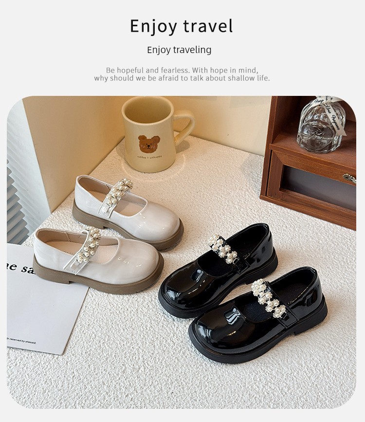 British Nu Black Leather Shoes for Girls, College Style, Soft Sole, Suitable for Skirts, British Style Princess Shoes, Children's Performance Autumn Shoes — 6