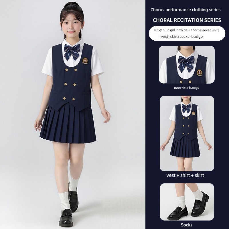 Children's Chorus Performance Costumes, Patriotic Poetry Recitation Costumes for Middle and High School Students, Elementary School Girls' Speech Contest — 2