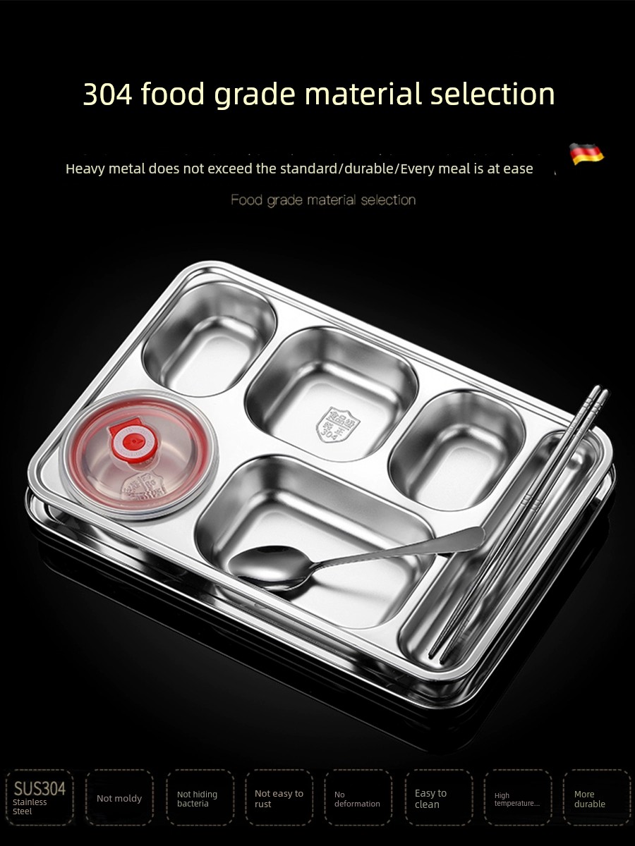 Extra Large Plate Stainless Steel Bowl with Lid for Commercial Students