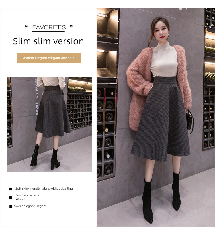 early autumn winter Big swing Wool Half body Women's wear Fluffy skirt