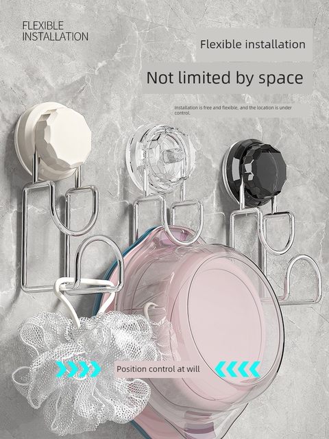Suction cup washbasin bathroom storage rack wall-mounted storage rack basin hook bathroom rack punch-free washbasin rack