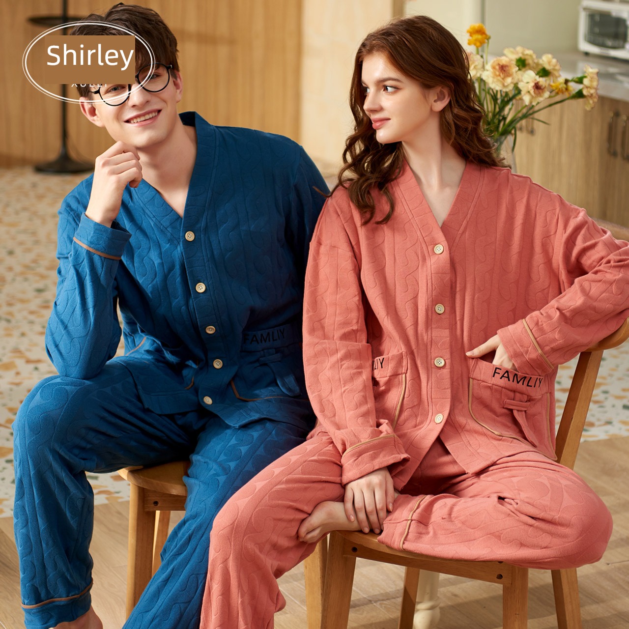 shirley  jacquard weave Home clothes female suit lovers pajamas