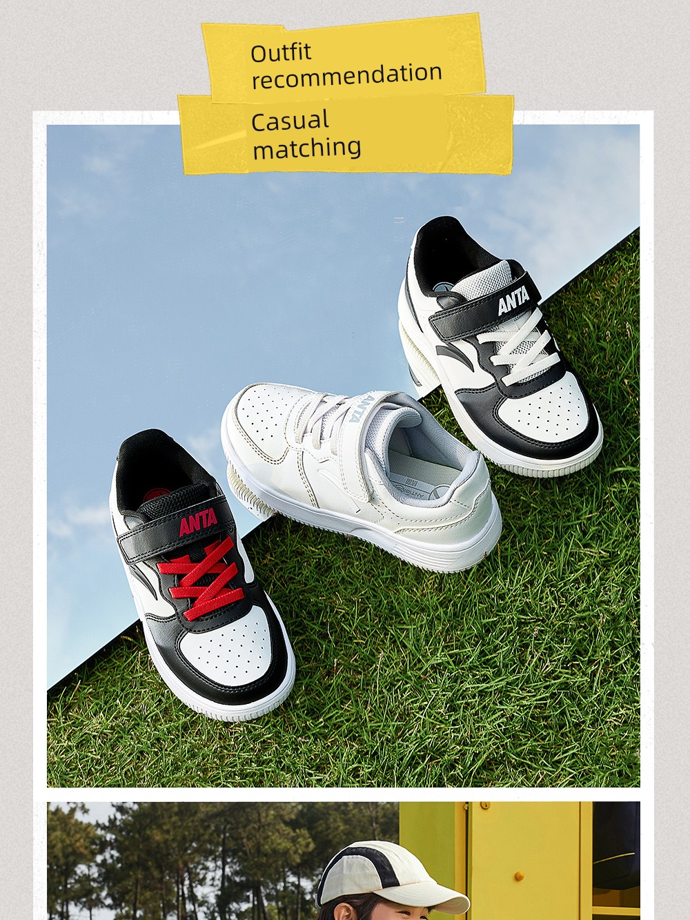 Anta Kidsren's Casual Shoes, Versatile White Sneakers, Classic Casual Sneakers for Primary School Students, Kindergarten and Older Kidsren's Sports Shoes — 14