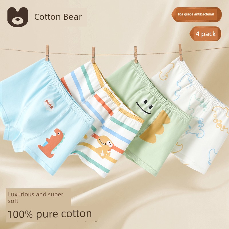 [100% Cotton] Children's Underwear, Boys' Pure Cotton Type A, Baby Boy's Boxer Briefs, Development Period Boy's Boxer Shorts — 1