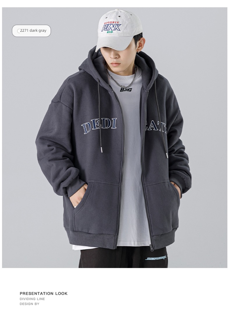 spring and autumn Color contrast Splicing stand collar men's wear Jacket loose coat