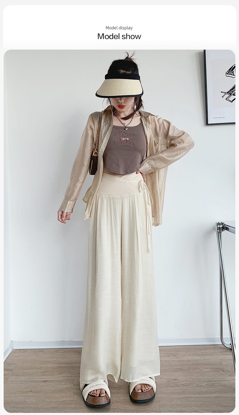 Maternity Pants Summer Thin Style 2026 New Tencel Wide-Leg Pants for Autumn, Comfortable for Early Pregnancy, Summer Wear — 23