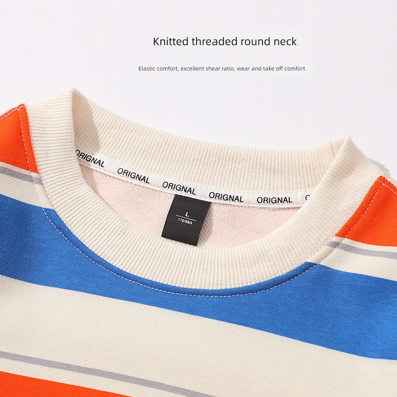 Spring and Autumn schoolboy stripe leisure time trend Long sleeve Sweater