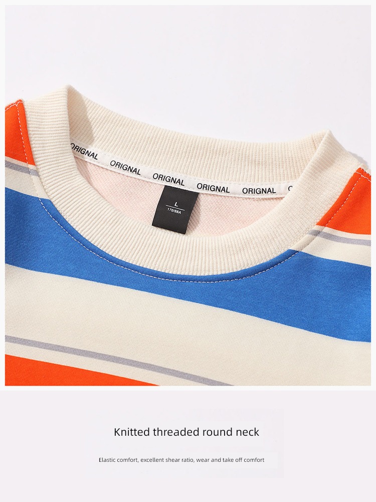 Spring and Autumn schoolboy stripe leisure time trend Long sleeve Sweater