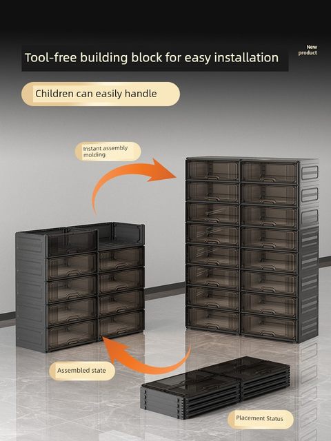 2025 new transparent shoe cabinet storage cabinet integrated wall shoe box home entrance door multi-layer shoe rack tool