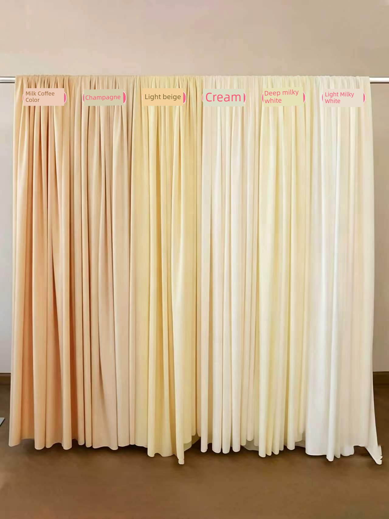 Wedding Ceiling Drapes Champagne-Colored Stretch Fabric Milk Silk Cream-Colored Decorative Wedding Stage Background Cloth Gauze Drapes