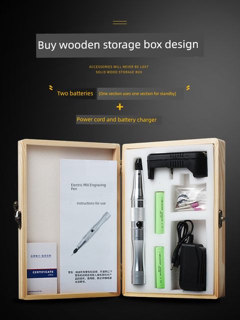 Baiqi engraving pen electric charging dual-purpose electric grinder tool grinder electric drill engraving knife special lettering set