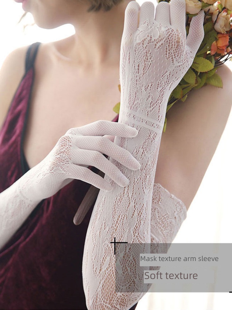Japan UV resistance seamless one Super long bride glove