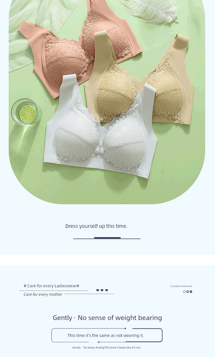 Vest Breastfeeding Intimates Push up and Anti-Sagging Breast Milk Period Maternity Bra Postpartum Feeding Front Buckle Thin Bra — 10