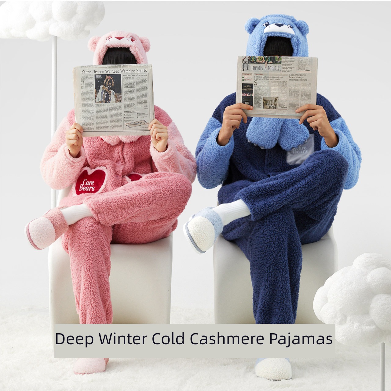 Jiaonei jointly Lamb cashmere men and women suit lovers pajamas