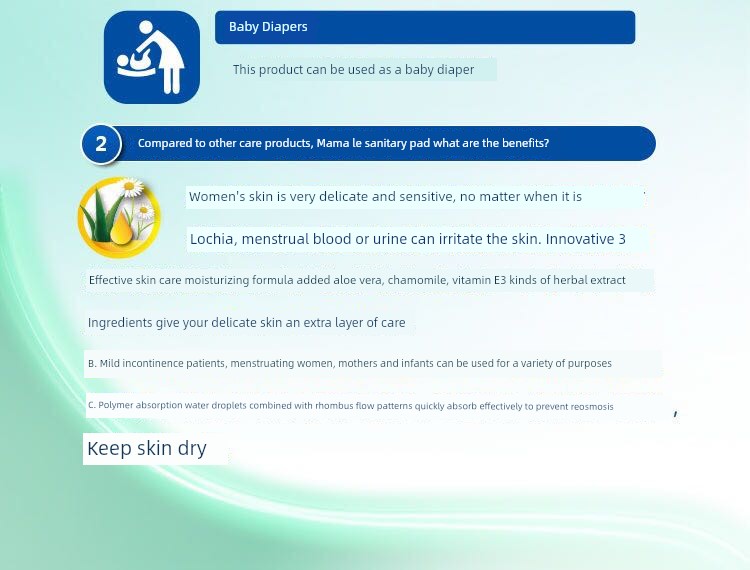 Mother Le Woman and Baby Dual-Purpose Pad 60 Pieces Sanitary Napkins — 15