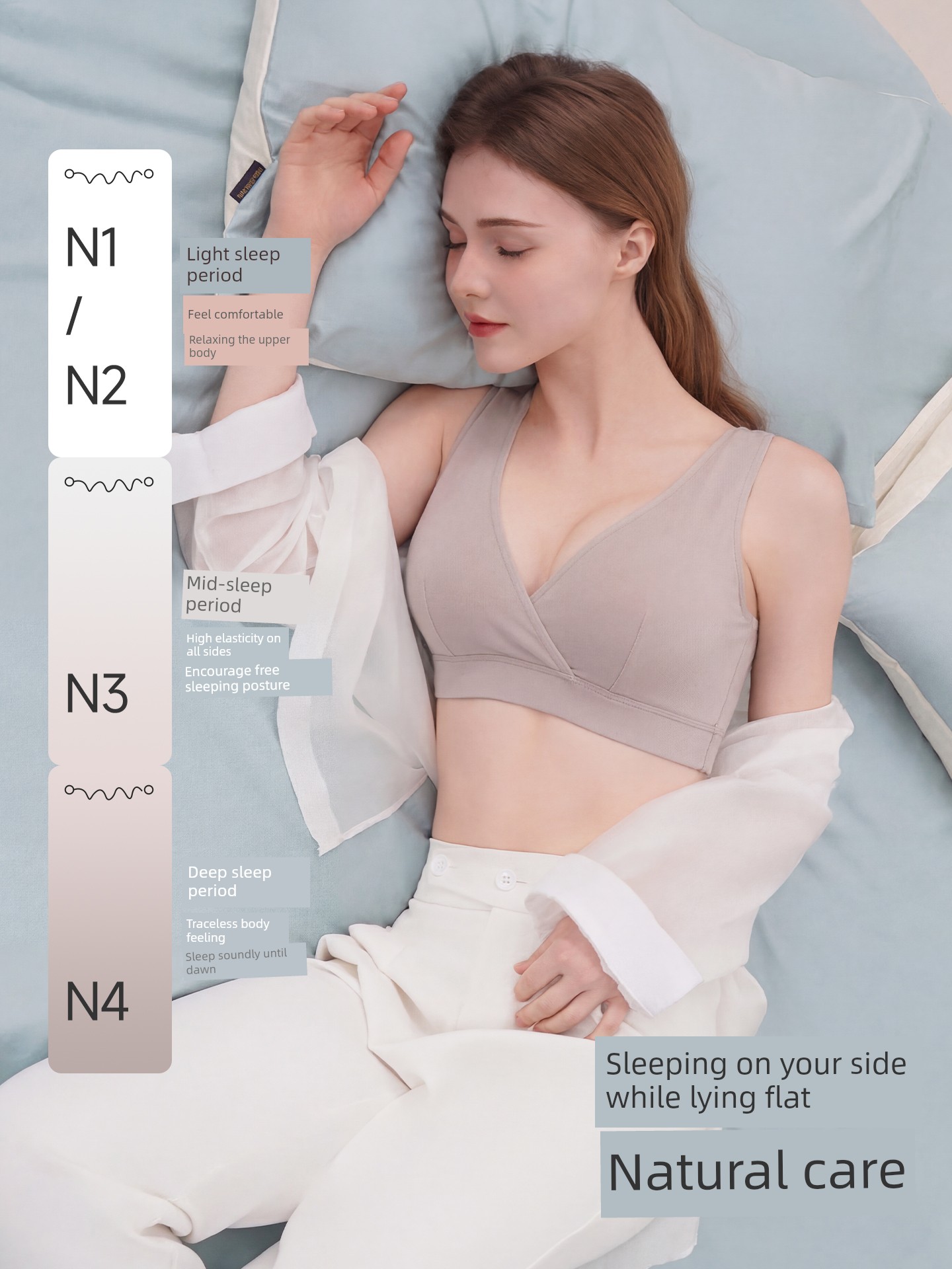Pure Cotton Nursing Bra, Sleep-Friendly Maternity Bra, Vest-Style Postpartum Breastfeeding Bra, Suitable for Sleeping, Anti-Sagging, Thin Style — 3