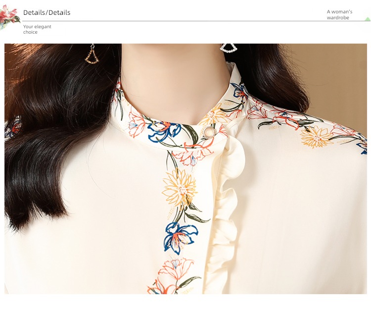 Apricot Retro Short sleeve mulberry silk jacket Chiffon shirt