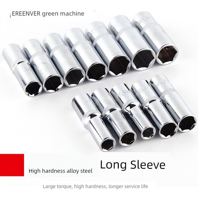 Green Forest 1/2 large flying sleeve head lengthened electric wrench hexagon screw wind cannon socket tool nut hollow 8mm