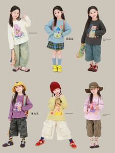 Big-Eared Elephant Girl Cartoon Print T-Shirt 2026 Autumn New Style Baor Casual Round Neck Versatile Long-Sleeved Top