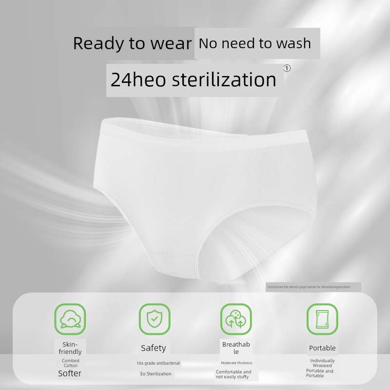 Deyou Disposable Pure Cotton Underwear for Women, Postpartum, Travel, No-Wash, Individually Packaged, Daily Use Underwear for Women — 3