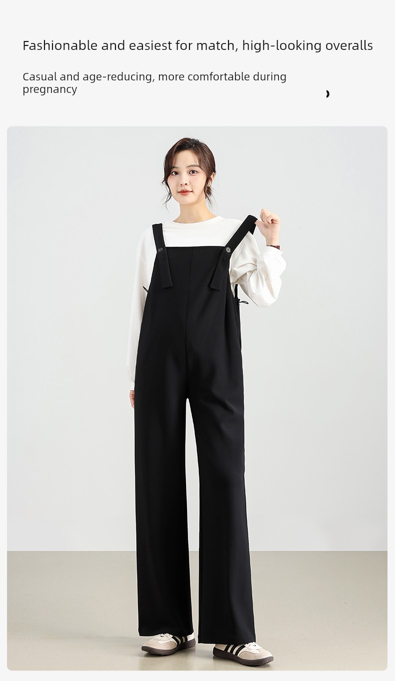 Qibei Maternity Overalls 2026 Autumn New Style for Petite and Plus Size, Loose Fit for Spring and Autumn — 10