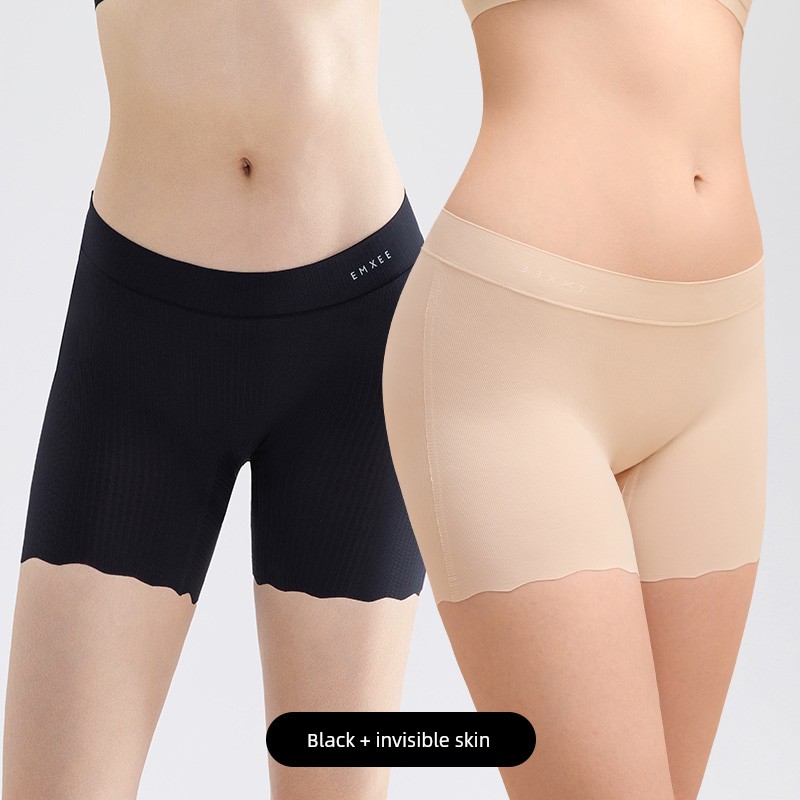 Manxi Maternity 2-in-1 Safety Shorts Anti-Exposure Underwear Low and High Waist Leggings Spring/Summer Thin Ice Silk Shorts — 3