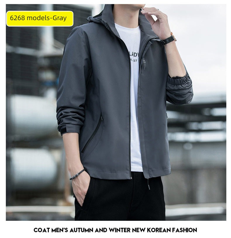 Romon autumn Hooded motion leisure time man loose coat