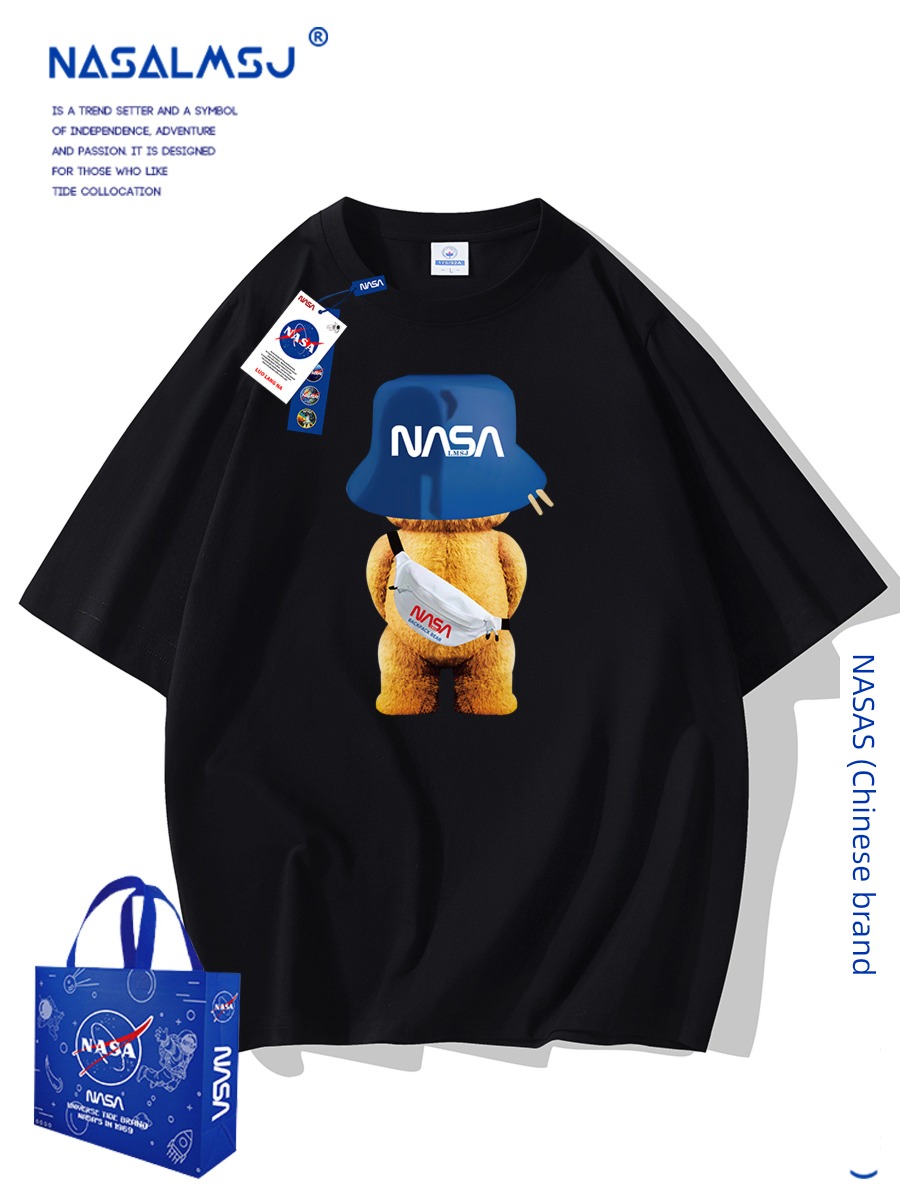 NASA pure cotton Big size printing Undershirt Short sleeve T-shirt