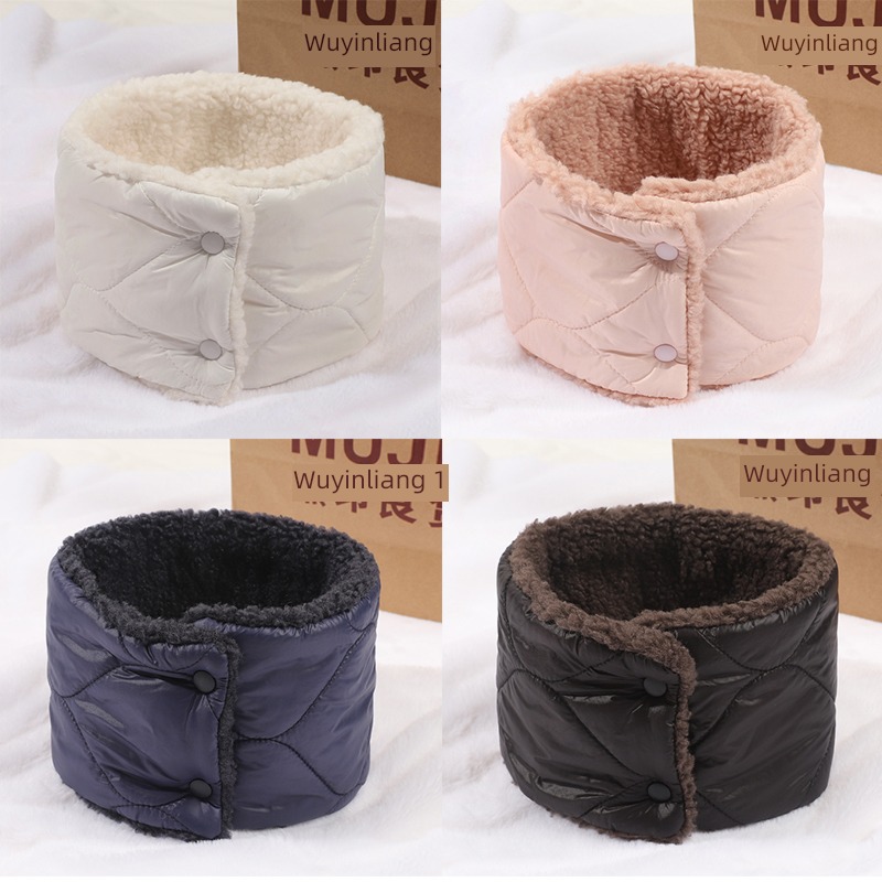 winter down female Versatile Lamb hair Button thickening