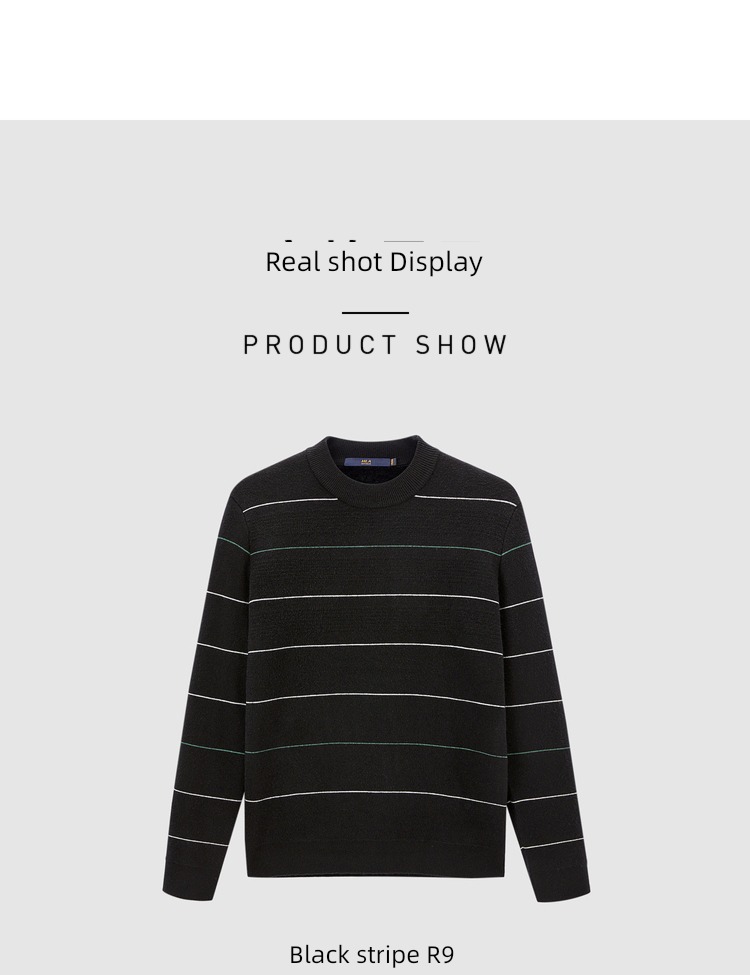 HLA Round neck Pinstripe soft Long sleeve Sweater