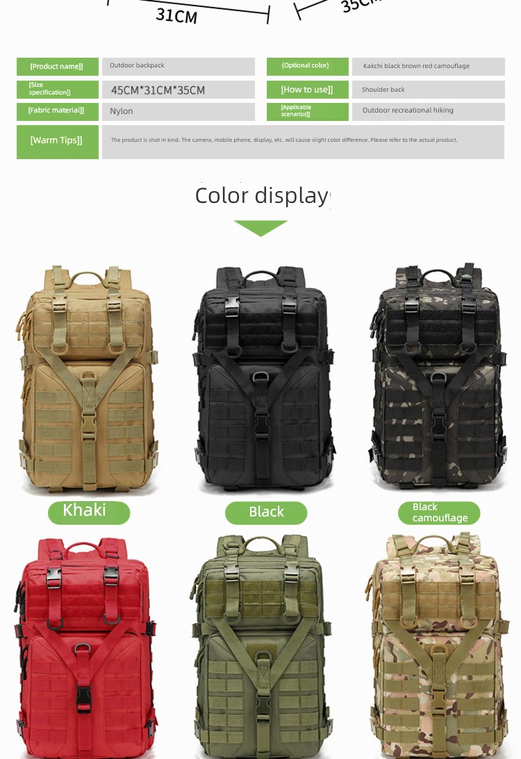 Three level package Travel high-capacity camouflage waterproof Attack Pack