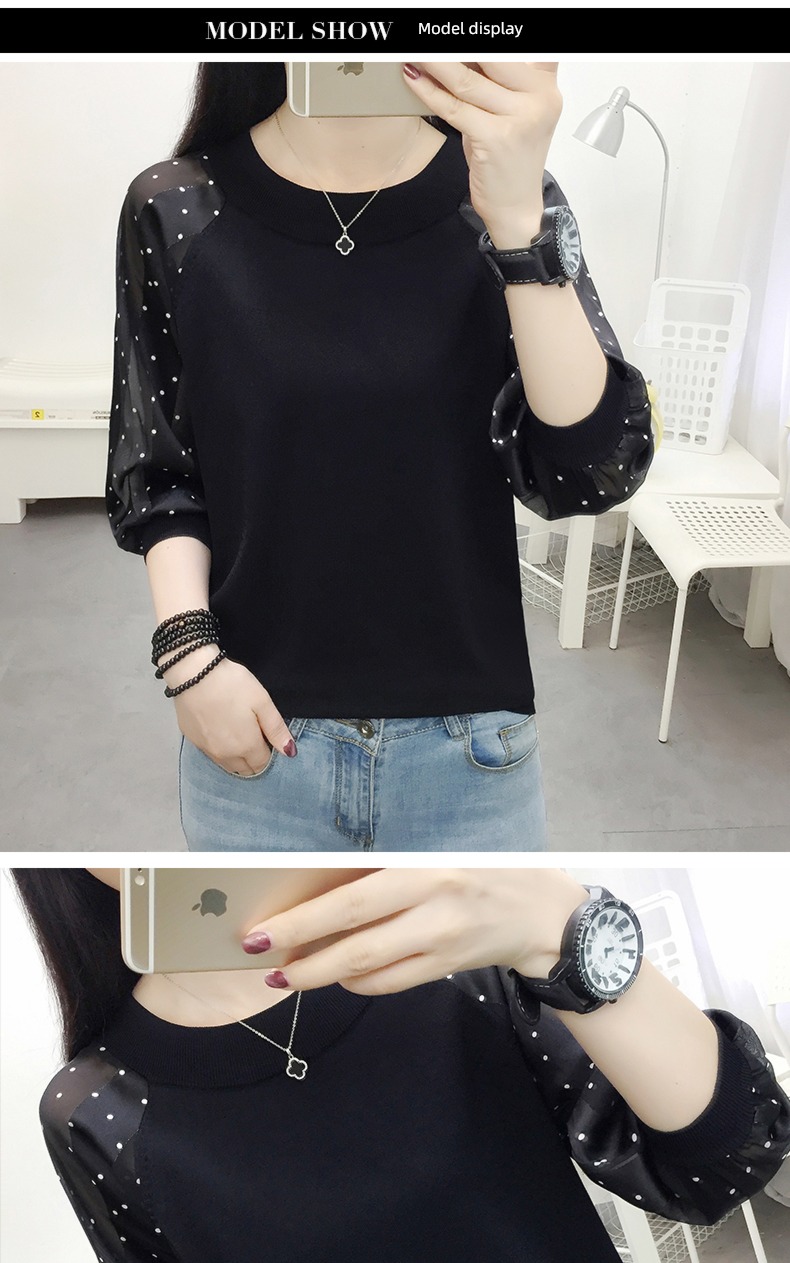 Early autumn clothes Air conditioning shirt easy Chiffon sleeve jacket T-shirt
