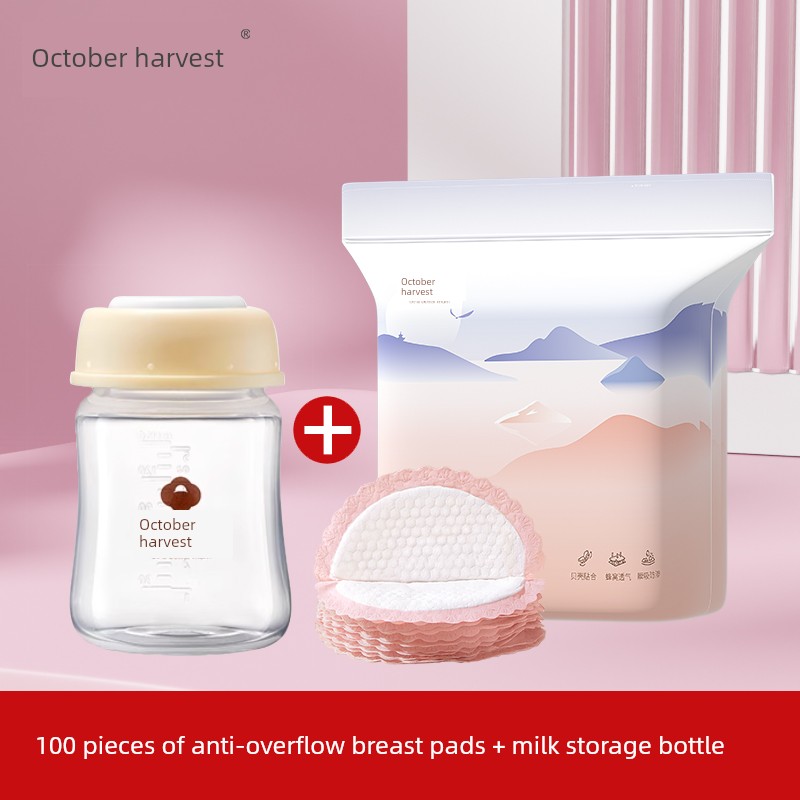 October Crystal Anti-Leakage Breast Pads Disposable Ultra-Thin Maternity Nursing Postpartum Leak-Proof Breast Pads Breathable for Autumn — 6