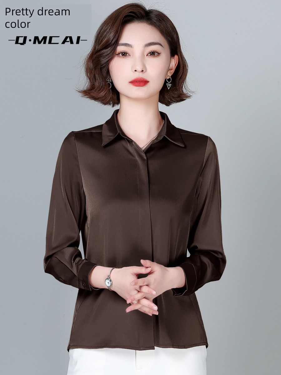 Pounds Hangzhou shirt Long sleeve Light luxury jacket silk