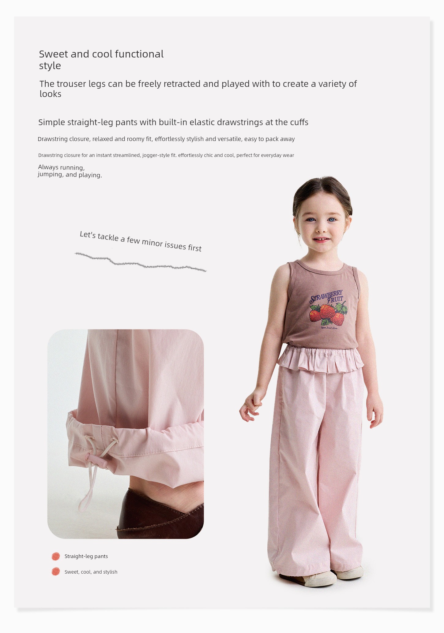 Yunerma Girls' Summer New Style 3D Ruffle Straight-Leg Pants Children's Thin Anti-Mosquito Pants Baby Casual Pants Trendy — 15