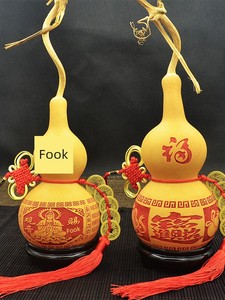 Natural Real Gourd Pendant Five Emperors Copper Coins Carved Ornaments Fengshui Money Drawing Safe Keeping Car Home Craf