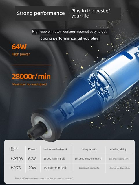 威克士WX106电磨笔8V家用小型电动打磨抛光切割WX750小直磨仪磨机