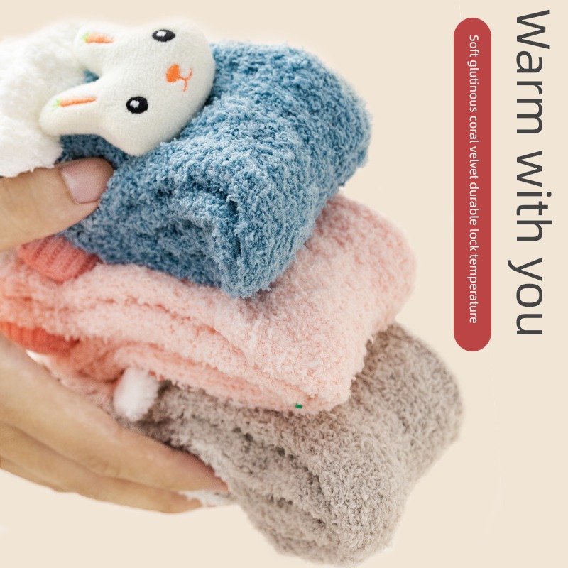 Hosiery children keep warm Home Plush sleep postpartum Socks
