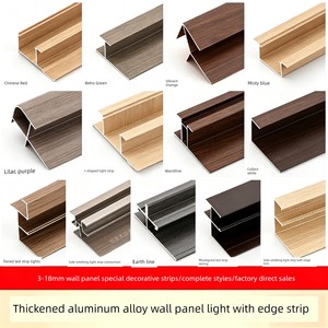 Aluminum Alloy 8mm Edge Trim Strip, Wood Veneer Carbon Crystal Panel, Wall Panel, 7-Shaped Edging Strip, Cream Style Ult