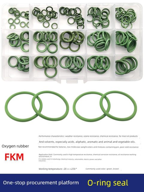 Rubber O-ring Set Dingqing fluorine silicone ring O-ring sealing ring rubber ring repair box high temperature resistance