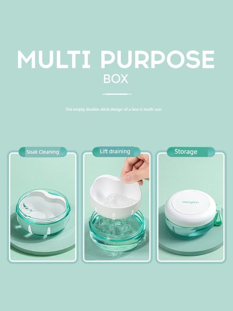 Meyarn invisible brace box orthodontic retainer storage box orthodontic corrector portable denture storage