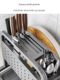 2024 thickened stainless steel kitchen knife stand storage rack cutting board tool multi-function chopstick barrel integrated storage placement