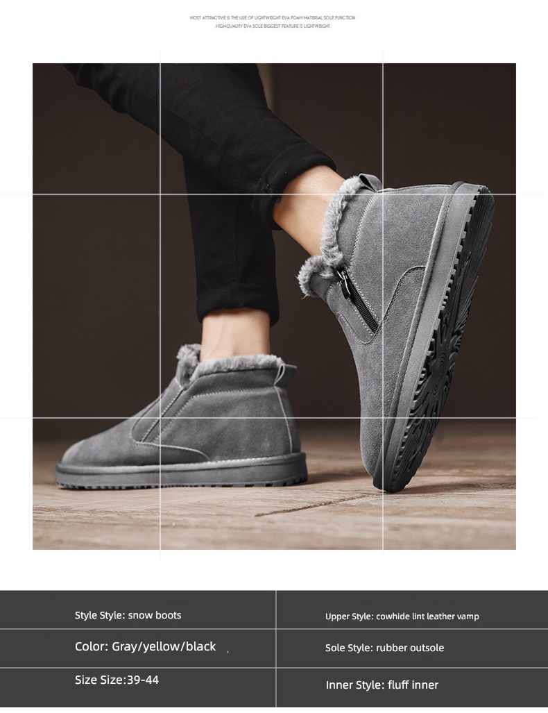 Fur in one Plush thickening keep warm light Bread shoes