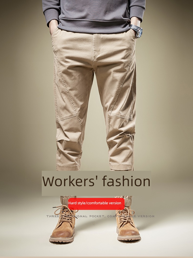 khaki spring and autumn new pattern Korean version trend Overalls