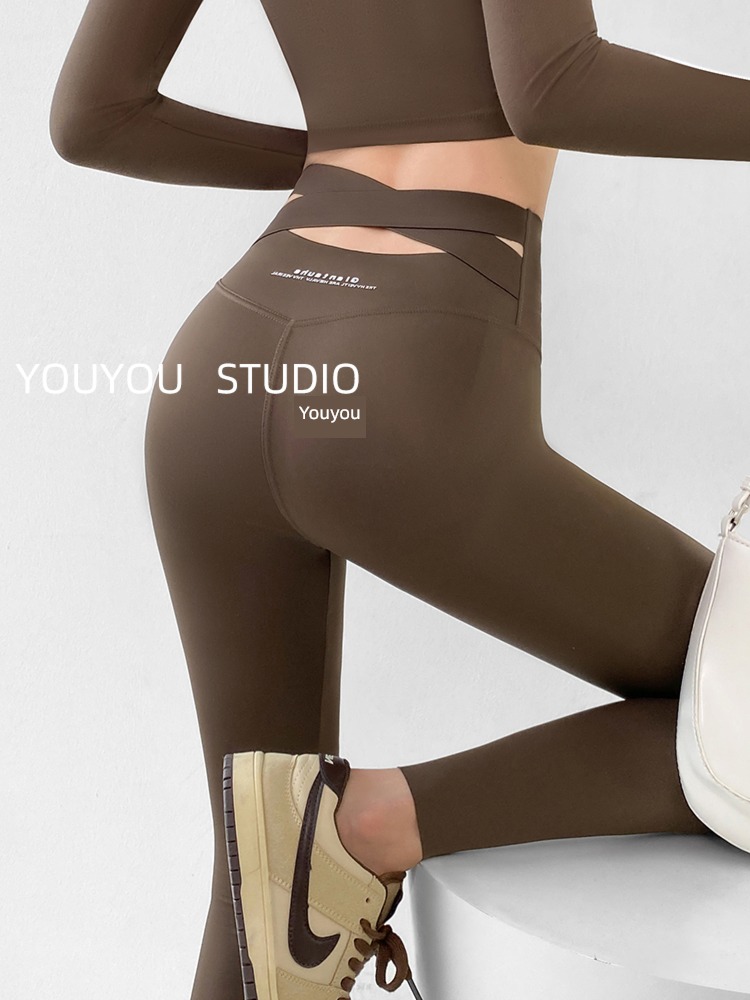 Coffee Spring and Autumn The abdomen Buttock lifting Thin legs shark pants