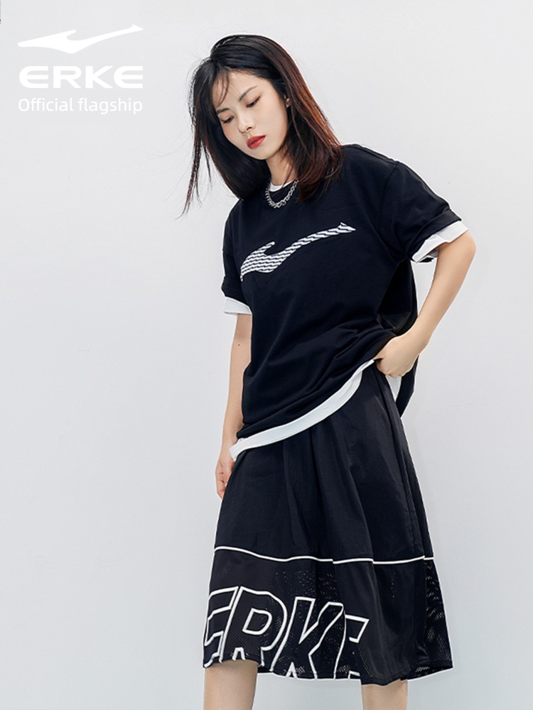 Erke summer ma'am ventilation Versatile Sports skirt